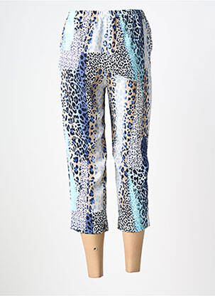 Pantalon 7/8 taille élastique taille normale bleu GUY DUBOUIS femme