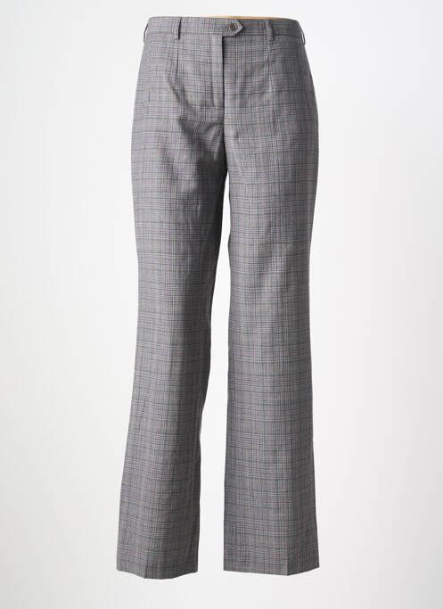 Pantalon droit taille à pinces taille haute gris LUCIA femme