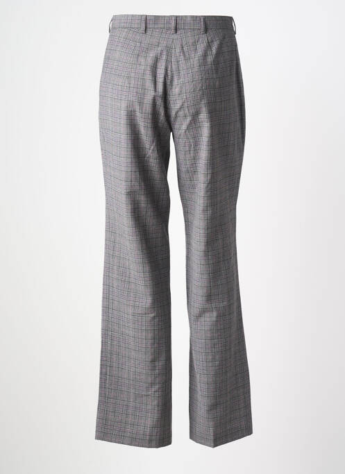 Pantalon droit taille à pinces taille haute gris LUCIA femme