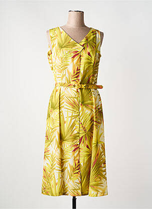 Robe mi-longue sans manche sans manche jaune GUY DUBOUIS femme