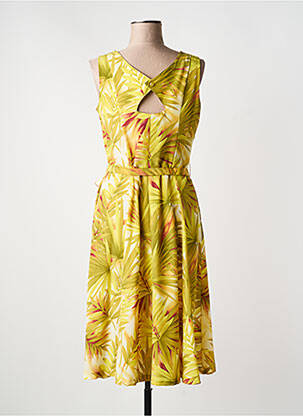 Robe mi-longue sans manche sans manche jaune GUY DUBOUIS femme