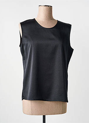 Top coupe fluide sans manche noir SOMMERMANN femme