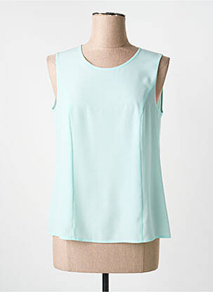 Top coupe fluide sans manche bleu SOMMERMANN femme