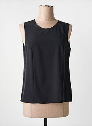 Top coupe fluide sans manche noir SOMMERMANN femme