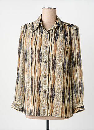 Chemisier tissage crêpe manches longues beige LISA CHESNAY femme