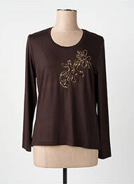 T-shirt manches longues manches longues marron LUCIA femme