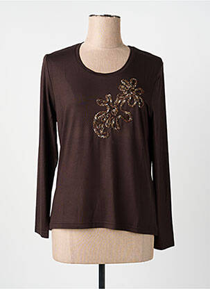 T-shirt manches longues manches longues marron LUCIA femme