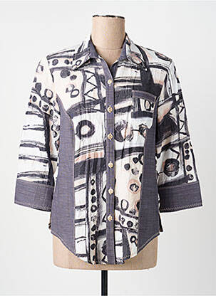Chemisier coupe cintrée manches 3/4 gris FRANCE RIVOIRE femme