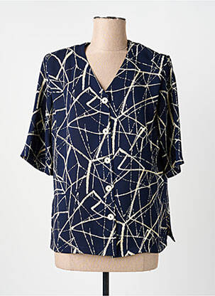 Chemisier manches courtes manches courtes bleu KARTING femme