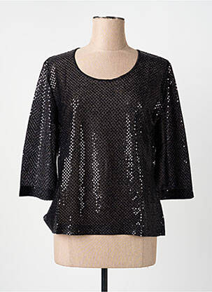 Top stretch manches 3/4 noir BIANCA femme