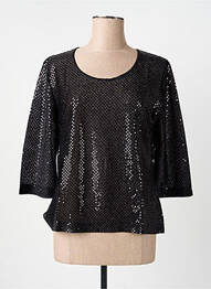Top stretch manches 3/4 noir BIANCA femme