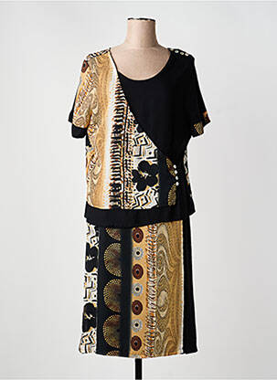 Ensemble jupe fermeture zippée sous rabat avec crochet noir C.S CREATIONS femme