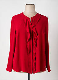 Chemisier tissage crêpe manches longues rouge ERFO femme