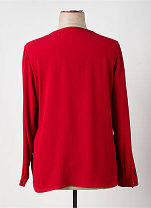 Chemisier tissage crêpe manches longues rouge ERFO femme