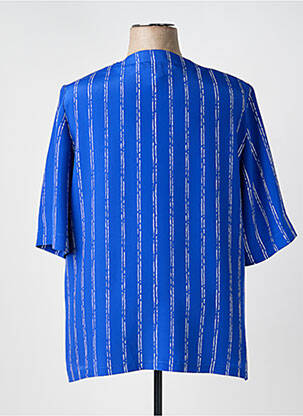 Chemisier manches courtes manches courtes bleu MARCELLE GRIFFON femme
