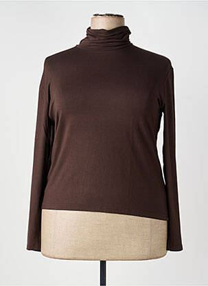Sous-pull stretch manches longues marron KANANGA femme