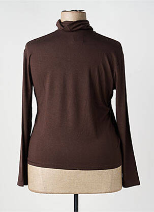 Sous-pull stretch manches longues marron KANANGA femme