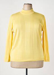Pull coupe cintrée manches longues jaune LUCIA femme