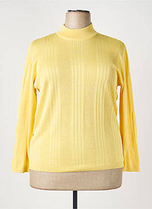 Pull coupe cintrée manches longues jaune LUCIA femme