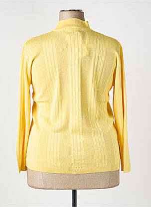 Pull coupe cintrée manches longues jaune LUCIA femme