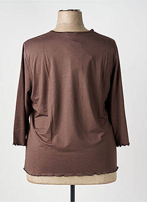T-shirt manches 3/4 manches 3/4 marron LUCIA femme