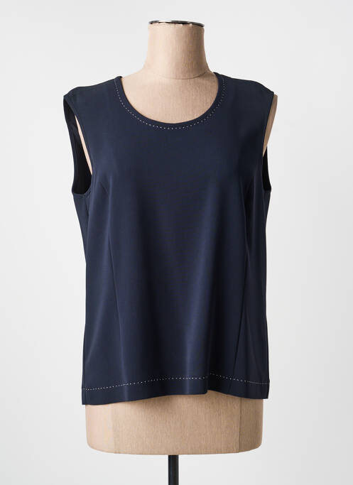 Top stretch sans manche bleu FRANK WALDER femme