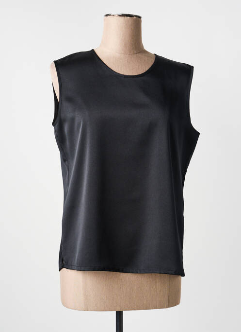 Top coupe fluide sans manche noir SOMMERMANN femme