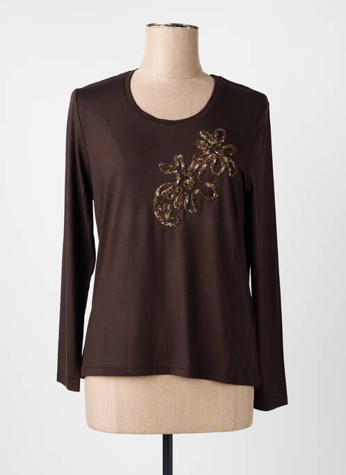 T-shirt manches longues manches longues marron LUCIA femme