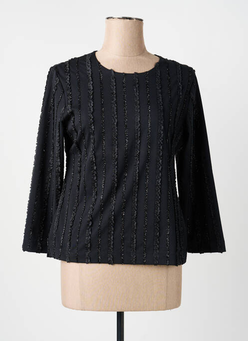 Top tissage jersey manches 3/4 noir PAUL MAUSNER femme