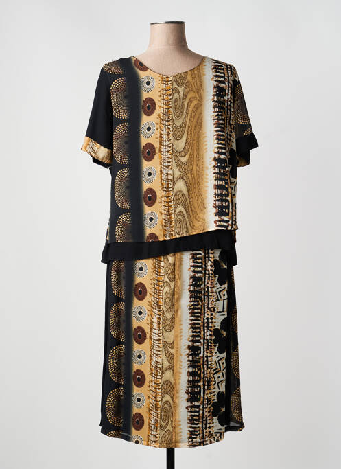 Ensemble jupe fermeture zippée sous rabat avec crochet noir C.S CREATIONS femme