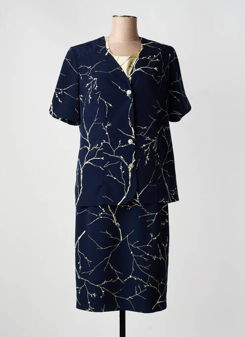 Ensemble jupe type de veste chic bleu LISA CHESNAY femme