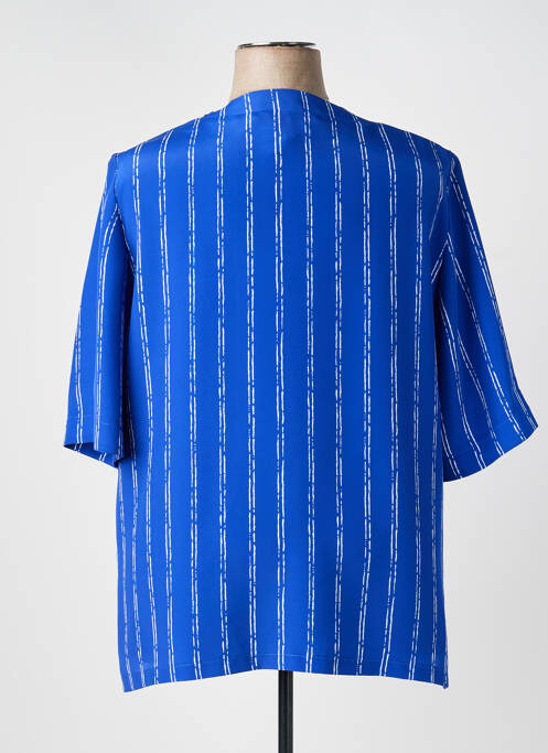 Chemisier manches courtes manches courtes bleu MARCELLE GRIFFON femme