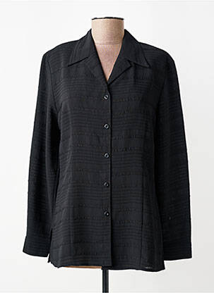 Chemisier tissage crêpe manches longues noir BARBARA LEBEK femme