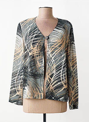 Chemisier tissage crêpe manches longues gris LISA CHESNAY femme
