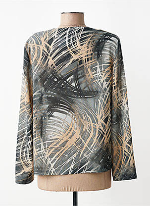Chemisier tissage crêpe manches longues gris LISA CHESNAY femme