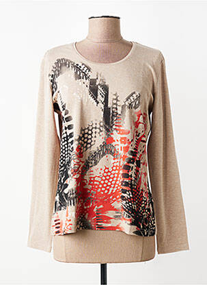 T-shirt manches longues manches longues beige FRANK WALDER femme