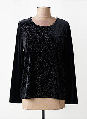 Top stretch manches longues noir LUCIA femme