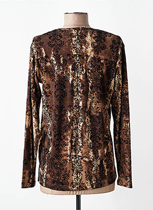 Top stretch manches longues marron LISA CHESNAY femme