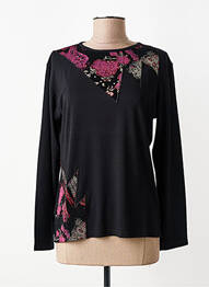 Top tissage jersey manches longues noir JEAN DELFIN femme
