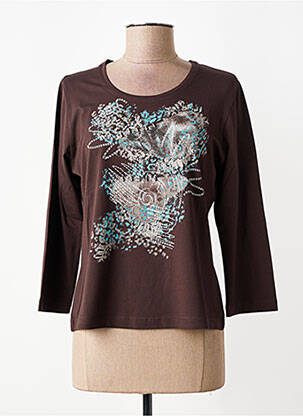 T-shirt manches 3/4 manches 3/4 marron RABE femme