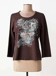 T-shirt manches 3/4 manches 3/4 marron RABE femme