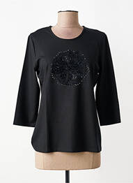T-shirt manches 3/4 manches 3/4 noir FRANK WALDER femme