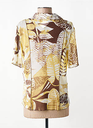 Chemisier tissage crêpe manches courtes jaune FRANK WALDER femme