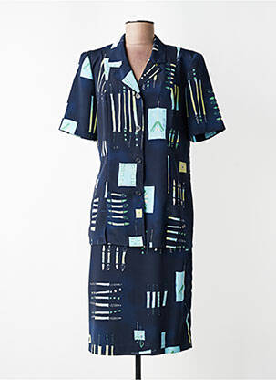 Ensemble jupe manches courtes bleu LISA CHESNAY femme