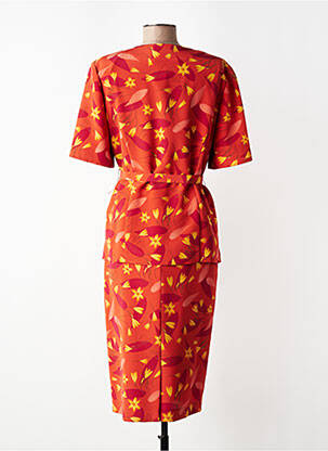 Ensemble jupe coupe droite orange MARCELLE GRIFFON femme