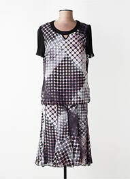 Ensemble jupe coupe fluide noir GUY DUBOUIS femme