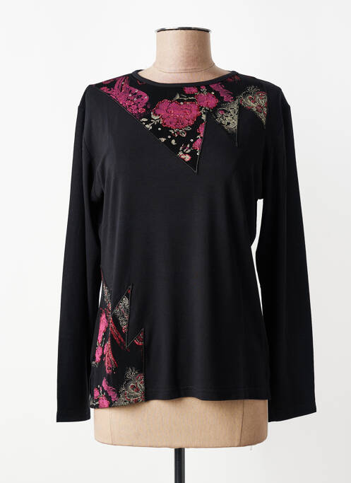 Top tissage jersey manches longues noir JEAN DELFIN femme