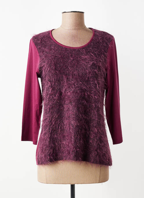 Top stretch manches 3/4 violet FRANK WALDER femme