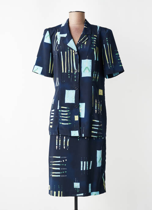 Ensemble jupe type de veste chic bleu LISA CHESNAY femme