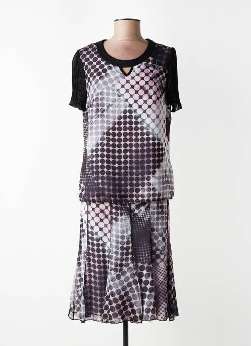 Ensemble jupe fermeture zippée sous rabat avec crochet noir GUY DUBOUIS femme